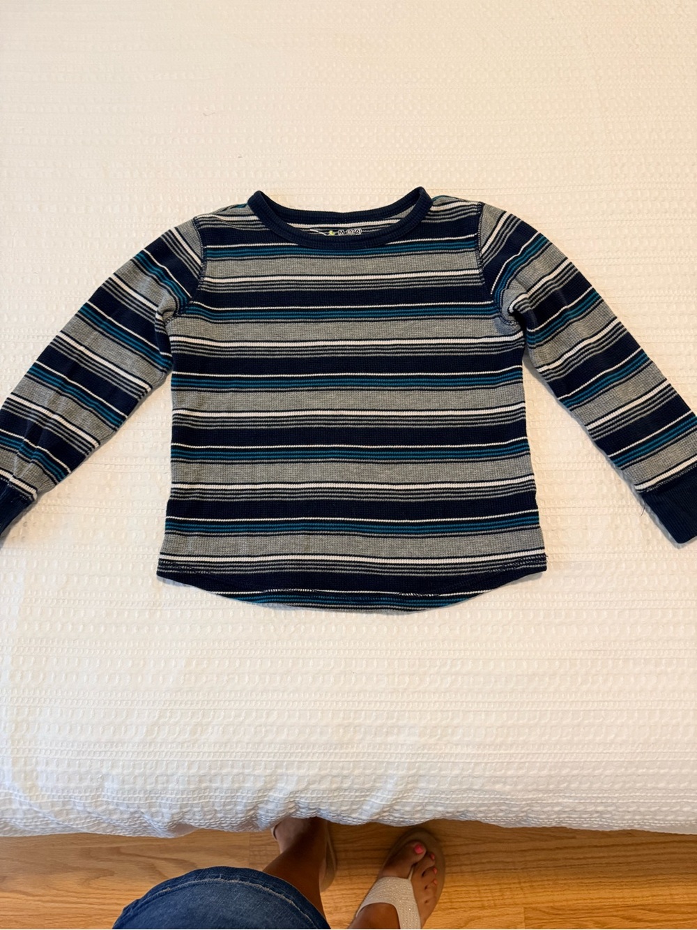 Boy’s jumping beans Navy, Gray & Teal Striped Long Sleeve Tee